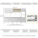 Ver imagem 4 de Armário de Cozinha Completa Modulada Bogotá 5 peças Multimóveis com Led, Vidro Reflecta,  Puxador e 