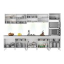 Ver imagem 6 de Armário de Cozinha Completa Modulada Bogotá 5 peças Multimóveis com Led, Vidro Reflecta,  Puxador e 