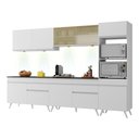 Ver imagem 3 de Armário de Cozinha Completa Modulada Bogotá 5 peças Multimóveis com Led, Vidro Reflecta,  Puxador e 