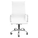 Ver imagem 5 de Cadeira de Escritório Esteirinha Base Cromada com Rodinha Fortt Bilbao Branca - Cef01-b