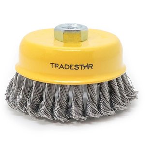 Escova Aço Carbono 100 Mm Rosca M14 Aço Torcido Esmerilhadeira Tradestar