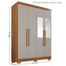 Guarda-roupa Casal com Espelho 4 Portas 2 Gavetas França - 4