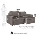 Ver imagem 5 de Sofá Cama Retrátil e Reclinável 3 Lugares Bipartido 246cm Masaya Yescasa