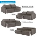 Ver imagem 6 de Sofá Cama Retrátil e Reclinável 3 Lugares Bipartido 246cm Masaya Yescasa