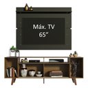 Ver imagem 4 de Rack Madesa Cancun com Pés e Painel para TV até 65 Polegadas Rustic/Preto 7KD8 Cor:Rustic/Preto
