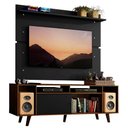 Ver imagem 2 de Rack Madesa Cancun com Pés e Painel para TV até 65 Polegadas Rustic/Preto 7KD8 Cor:Rustic/Preto