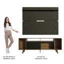 Ver imagem 6 de Rack Madesa Cancun com Pés e Painel para TV até 65 Polegadas Rustic/Preto 7KD8 Cor:Rustic/Preto