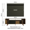 Ver imagem 3 de Rack Madesa Cancun com Pés e Painel para TV até 65 Polegadas Rustic/Preto 7KD8 Cor:Rustic/Preto