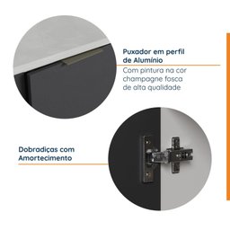 Balcão Canto Oblíquo com Tampo com Rodapé Puxador 150cm Ipanema CabeCasa MadeiraMadeira - 11