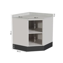 Balcão Canto Oblíquo com Tampo com Rodapé Puxador 150cm Ipanema CabeCasa MadeiraMadeira - 3