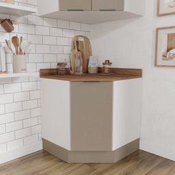 Balcão Canto Oblíquo com Tampo com Rodapé Puxador 150cm Ipanema CabeCasa MadeiraMadeira - 2