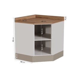 Balcão Canto Oblíquo com Tampo com Rodapé Puxador 150cm Ipanema CabeCasa MadeiraMadeira - 3