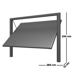 Portão de Aço Contrapeso com Painel em Chapa Frisada 220x285x12 - 4