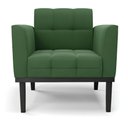 Ver imagem 3 de Poltrona Base de Madeira Fixa Preto Elisa Suede Verde D03 - D'Rossi