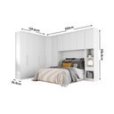 Ver imagem 3 de Quarto Casal Modulado Rizon 5 Peças (1 Armário Ponte + 1 Closet + 2 Guarda Roupas + 1 Complemento