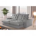 Ver imagem 3 de Sofá Milão Retrátil e Reclinável 250cm com Super Pillow de 30cm com Molas Pocket - Prata