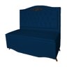 Cabeceira mais Calçadeira Casal King 195cm Para Cama Box Greta Suede Azul Marinho - DS Estofados - 2