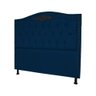 Cabeceira mais Calçadeira Casal King 195cm Para Cama Box Greta Suede Azul Marinho - DS Estofados - 4
