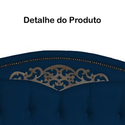 Cabeceira mais Calçadeira Casal King 195cm Para Cama Box Greta Suede Azul Marinho - DS Estofados - 5