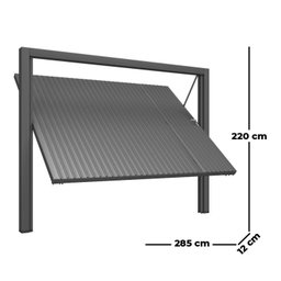Portão de Aço Contrapeso com Painel em Chapa Frisada 220x285x12 - 4