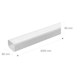 Tubo Condutor de Calha de 3m Branco 80x60mm - 4