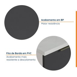 Torre Quente 2 Nichos Forno e Microondas com Rodapé Puxador 150cm Ipanema Cabecasa Madeiramadeira - 9