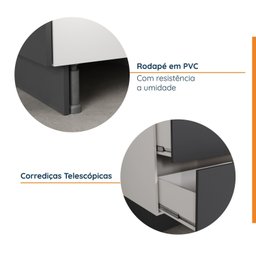 Torre Quente 2 Nichos Forno e Microondas com Rodapé Puxador 150cm Ipanema Cabecasa Madeiramadeira - 11