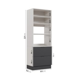 Torre Quente 2 Nichos Forno e Microondas com Rodapé Puxador 150cm Ipanema Cabecasa Madeiramadeira - 3