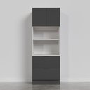 Ver imagem 5 de Torre Quente 2 Nichos Forno e Microondas com Rodapé Puxador 150cm Ipanema CabeCasa MadeiraOriginals