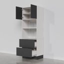 Ver imagem 7 de Torre Quente 2 Nichos Forno e Microondas com Rodapé Puxador 150cm Ipanema CabeCasa MadeiraOriginals