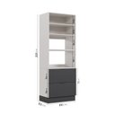 Ver imagem 3 de Torre Quente 2 Nichos Forno e Microondas com Rodapé Puxador 150cm Ipanema CabeCasa MadeiraOriginals