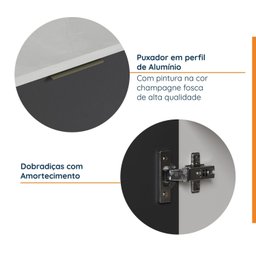 Torre Quente 2 Nichos Forno e Microondas com Rodapé Puxador 150cm Ipanema Cabecasa Madeiramadeira - 10