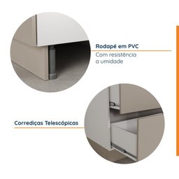 Torre Quente 2 Nichos Forno e Microondas com Rodapé Puxador 150cm Ipanema Cabecasa Madeiramadeira - 11
