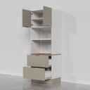 Ver mais imagens de Torre Quente 2 Nichos Forno e Microondas com Rodapé Puxador 150cm Ipanema CabeCasa MadeiraOriginals