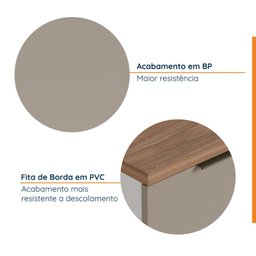Torre Quente 2 Nichos Forno e Microondas com Rodapé Puxador 150cm Ipanema Cabecasa Madeiramadeira - 9