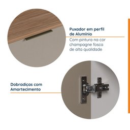 Torre Quente 2 Nichos Forno e Microondas com Rodapé Puxador 150cm Ipanema Cabecasa Madeiramadeira - 10