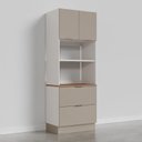 Ver imagem 4 de Torre Quente Planejada 2 Nichos Forno e Microondas com Rodapé Puxador 150cm Ipanema CabeCasa MadeiraOriginals Madeir