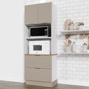 Ver imagem 2 de Torre Quente 2 Nichos Forno e Microondas com Rodapé Puxador 150cm Ipanema CabeCasa MadeiraOriginals