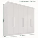 Ver imagem 4 de Guarda-Roupa Casal 6 Portas 2 Gavetas França Branco