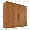Ver imagem 4 de Guarda-Roupa Casal 6 Portas 2 Gavetas França Cinamomo