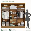 Ver imagem 6 de Guarda-Roupa Casal 6 Portas 2 Gavetas França Cinamomo