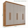 Guarda-roupa Casal 6 Portas 2 Gavetas França - 4