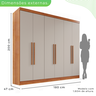 Guarda-roupa Casal 6 Portas 2 Gavetas França - 4