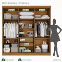 Ver imagem 6 de Guarda-Roupa Casal 6 Portas 2 Gavetas França Cinamomo/Off White