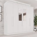 Ver imagem 1 de Guarda-Roupa Casal com Espelho 6 Portas 2 Gavetas França Branco