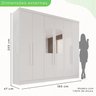 Guarda-roupa Casal com Espelho 6 Portas 2 Gavetas França - 6