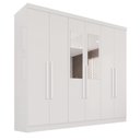 Ver imagem 3 de Guarda-Roupa Casal com Espelho 6 Portas 2 Gavetas França Branco