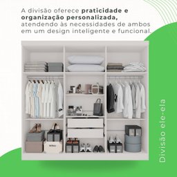 Guarda-roupa Casal com Espelho 6 Portas 2 Gavetas França - 7