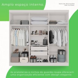 Guarda-roupa Casal com Espelho 6 Portas 2 Gavetas França - 2
