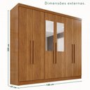 Ver imagem 4 de Guarda-Roupa Casal com Espelho 6 Portas 2 Gavetas França Cinamomo